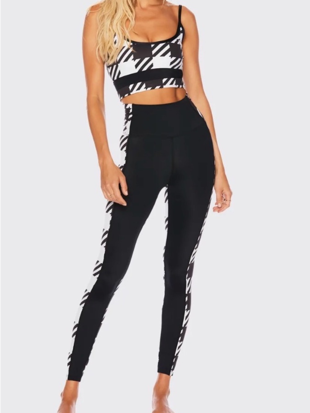 Beach Riot Black & White High-Waist Side-Panel Leggings